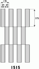 Diagram of a FlexiGlide Barrier sliding folding security shutter curtain pattern 1515