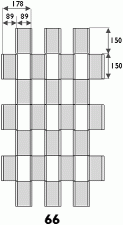 Diagram of a FlexiGlide Barrier sliding folding security shutter curtain pattern 66