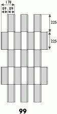 Diagram of a FlexiGlide Barrier sliding folding security shutter curtain pattern 99